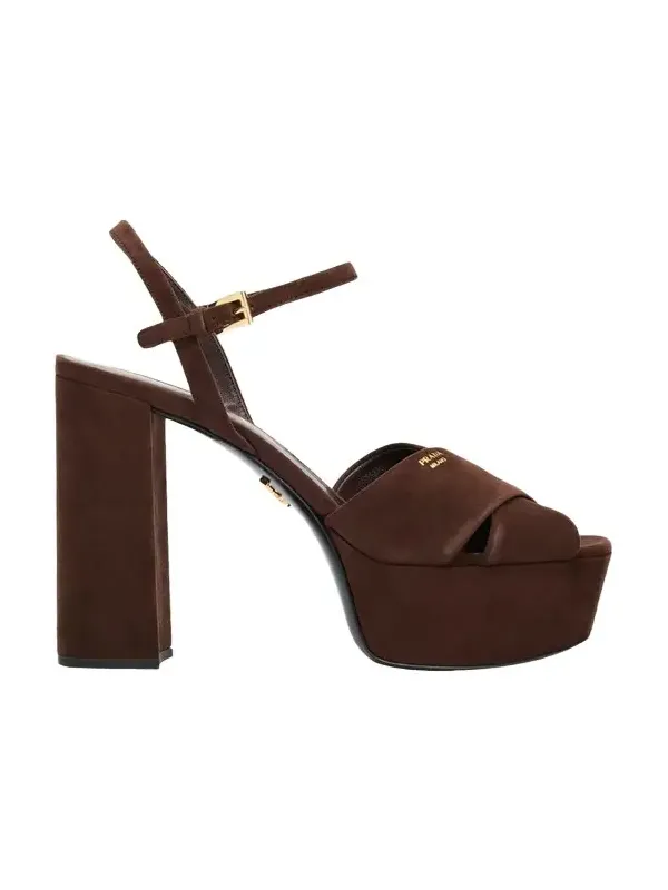 115mm Suede Crisscross Platform Sandals 115mm Suede Crisscross Platform Sandals