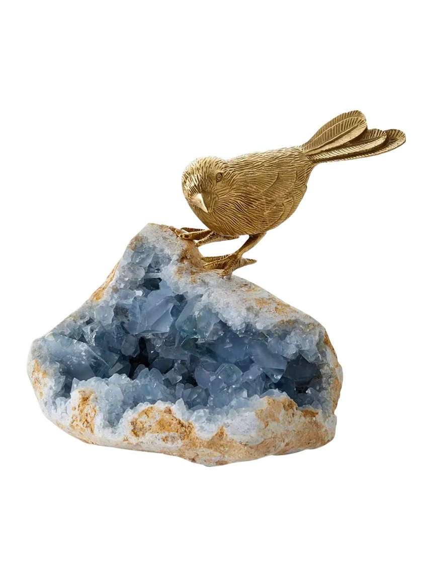 John-Richard Collection Bird On Celestite Rock II Decorative Accent