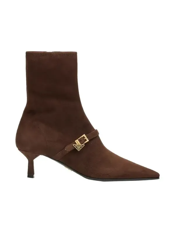 55mm Triangle Logo Suede Ankle Boots 55mm Triangle Logo Suede Ankle Boots