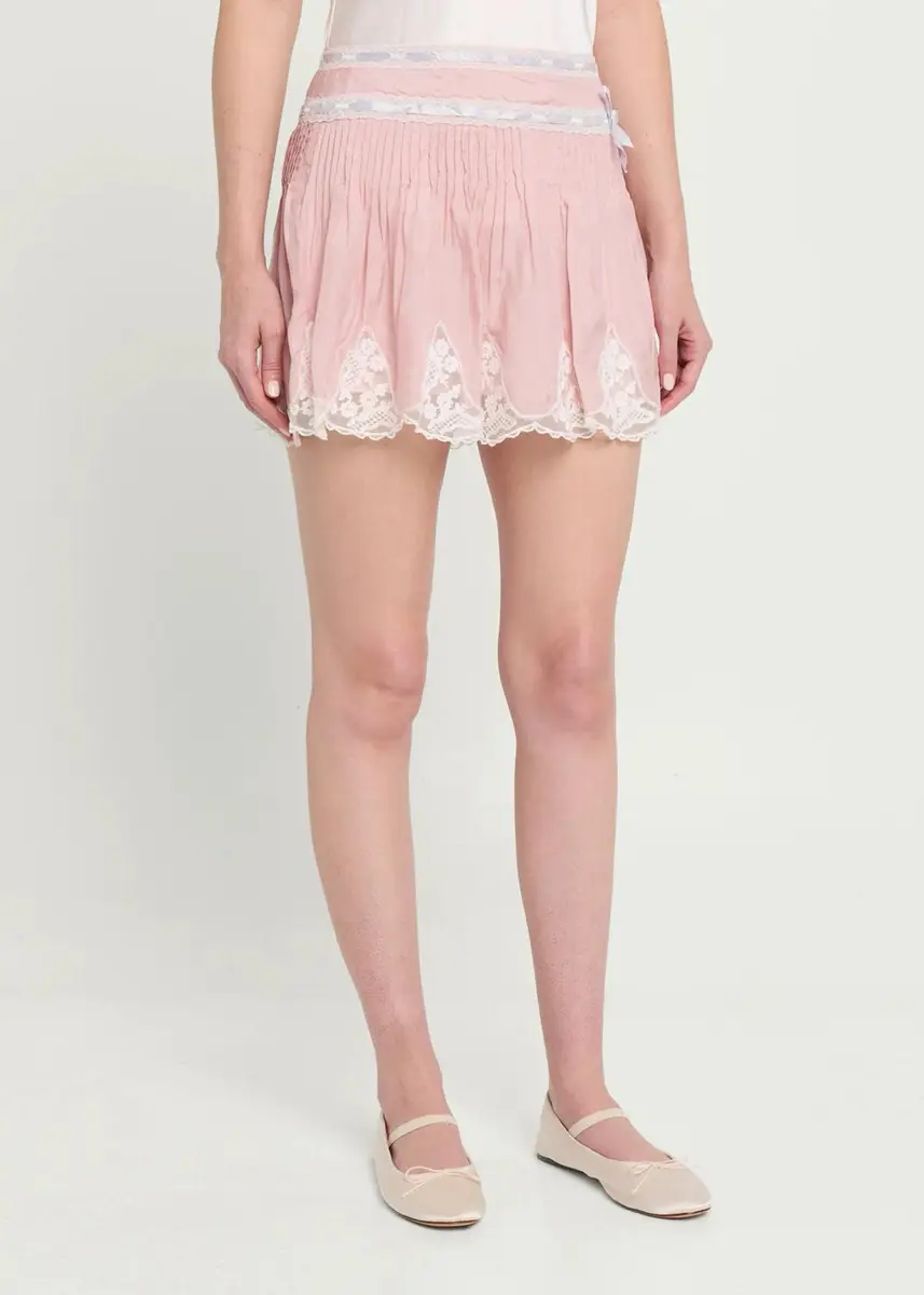 LoveShackFancy Marais Lace-Trim Mini Skirt | Thumbnail 8 LoveShackFancy Marais Lace-Trim Mini Skirt | Thumbnail 8