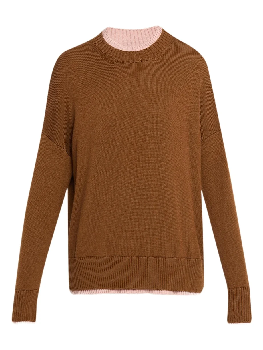 Layered Wool Crewneck Sweater Layered Wool Crewneck Sweater