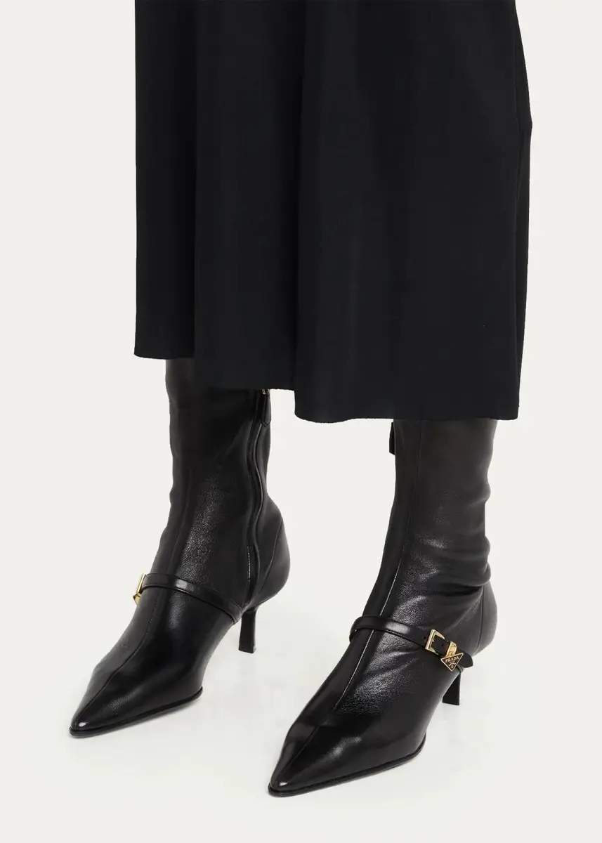 Prada 55mm Leather Knee-High Buckle Boots | Thumbnail 2 Prada 55mm Leather Knee-High Buckle Boots | Thumbnail 2