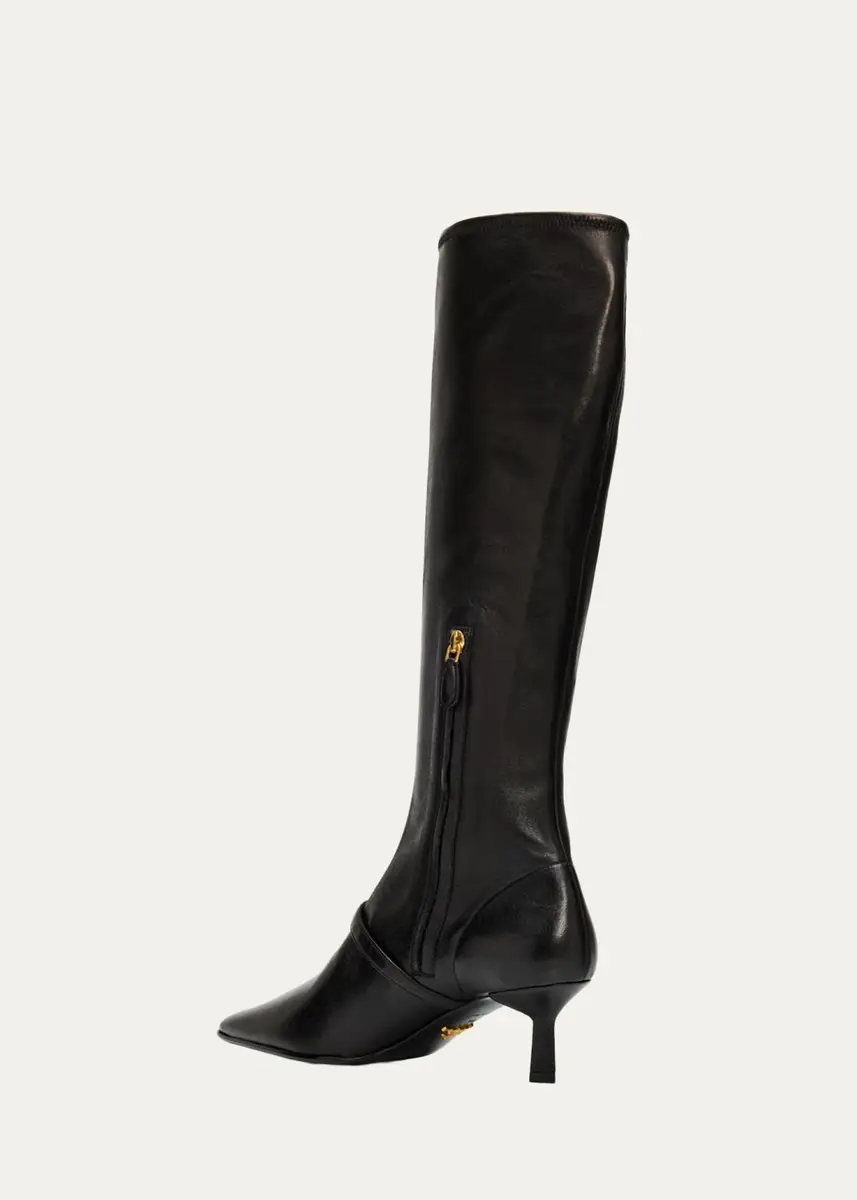 Prada 55mm Leather Knee-High Buckle Boots | Thumbnail 4 Prada 55mm Leather Knee-High Buckle Boots | Thumbnail 4