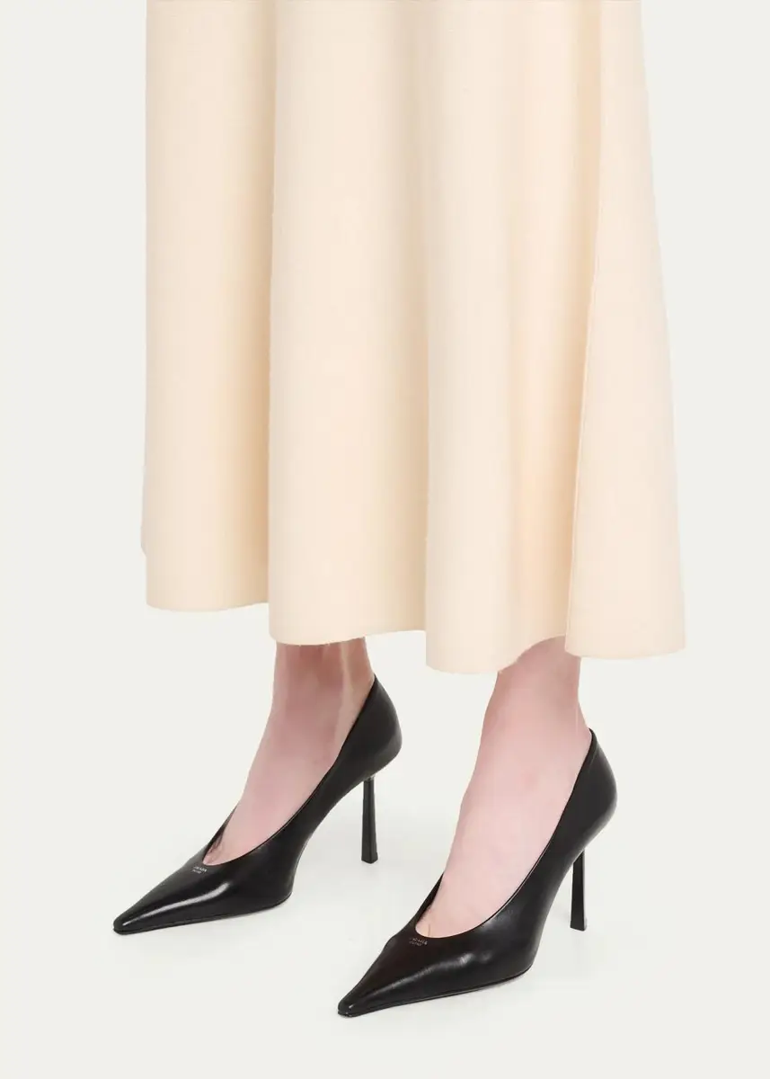 Prada 90mm Leather Pointed-Toe Pumps | Thumbnail 2