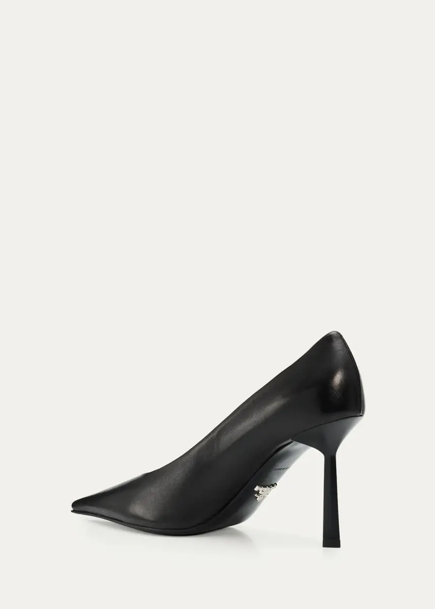 Prada 90mm Leather Pointed-Toe Pumps | Thumbnail 4