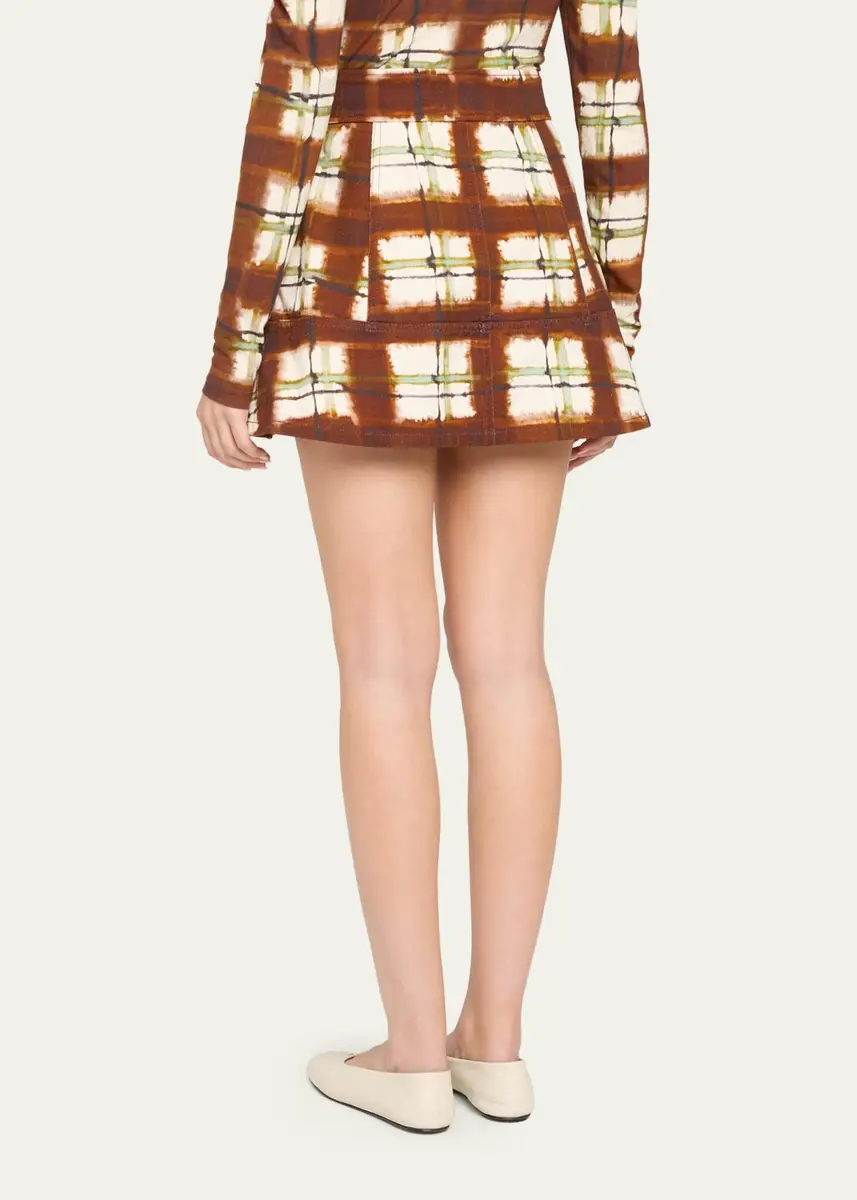 Cara Cara Fatima Plaid Cotton Canvas Mini Skirt | Thumbnail 3