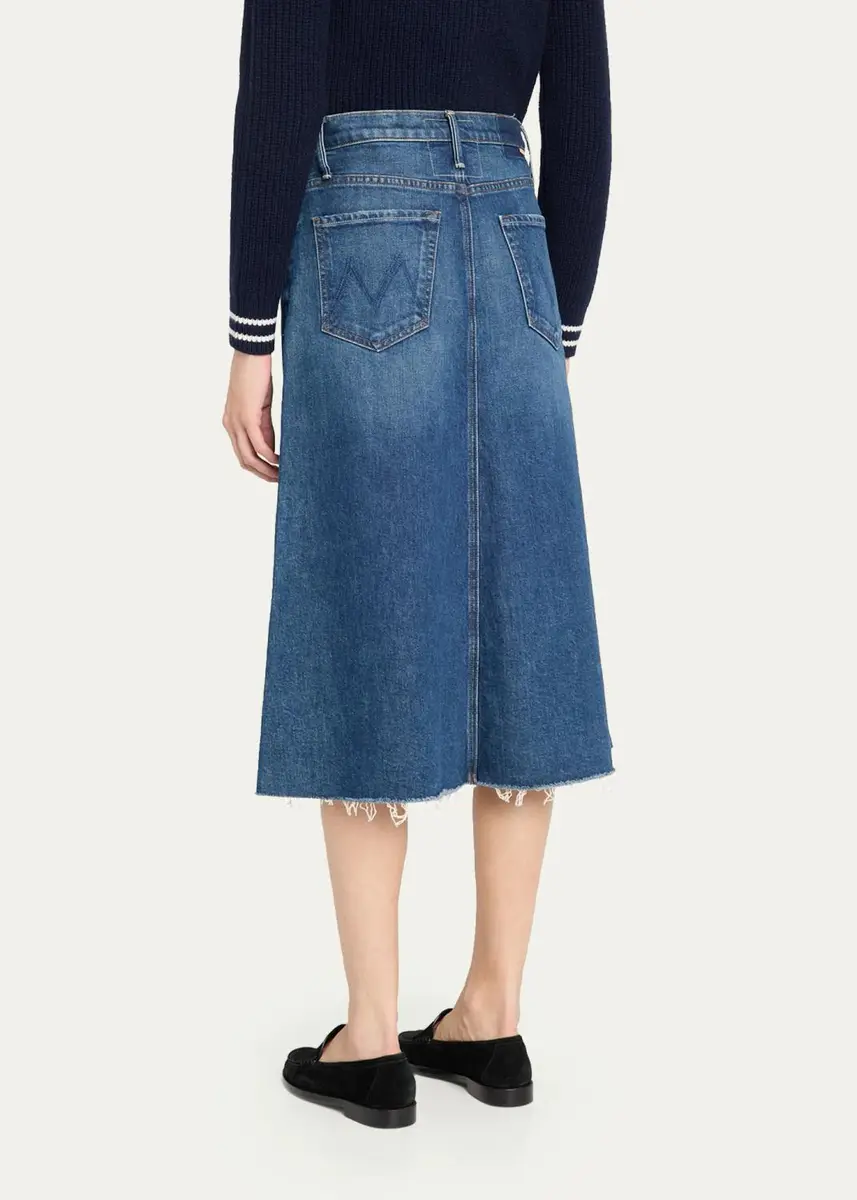 Mother The Circle Frayed Denim Midi Skirt | Thumbnail 3 Mother The Circle Frayed Denim Midi Skirt | Thumbnail 3