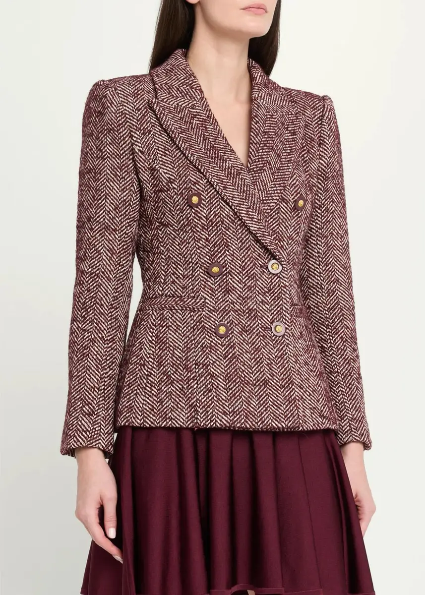 L'Agence Karima Herringbone Cinched Blazer | Thumbnail 4