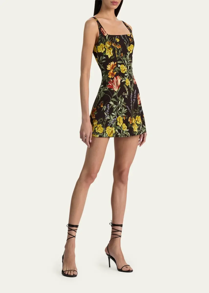 Alice + Olivia Julia Floral Print Mini Dress | Thumbnail 4 Alice + Olivia Julia Floral Print Mini Dress | Thumbnail 4