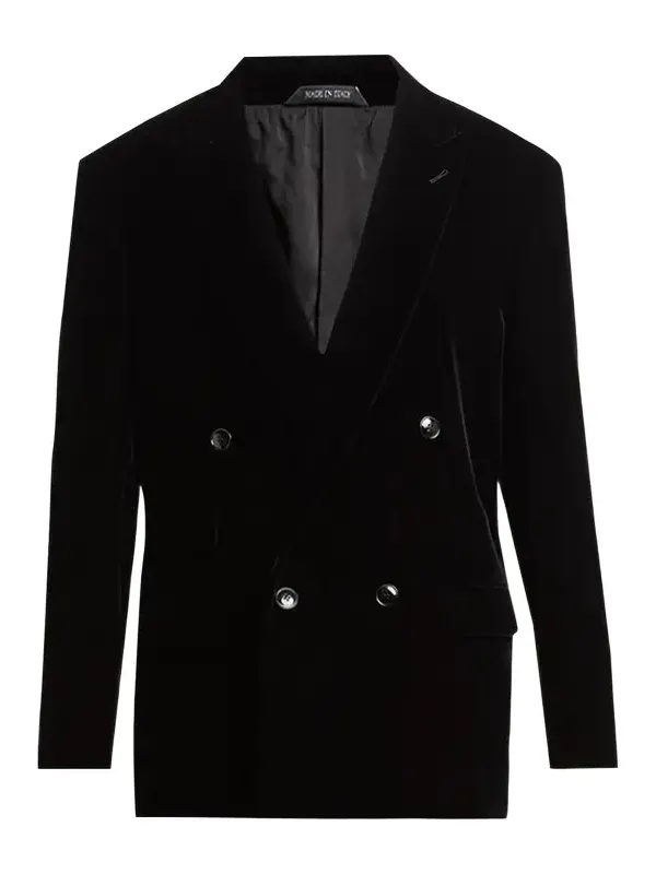 Men's Double-Breasted Velvet Blazer Men's Double-Breasted Velvet Blazer