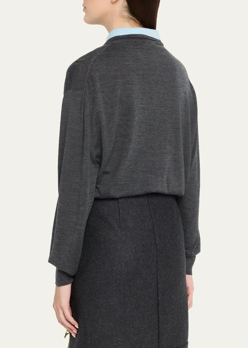 Plan C Wool-Cashmere Double Collar Polo Shirt | Thumbnail 3 Plan C Wool-Cashmere Double Collar Polo Shirt | Thumbnail 3