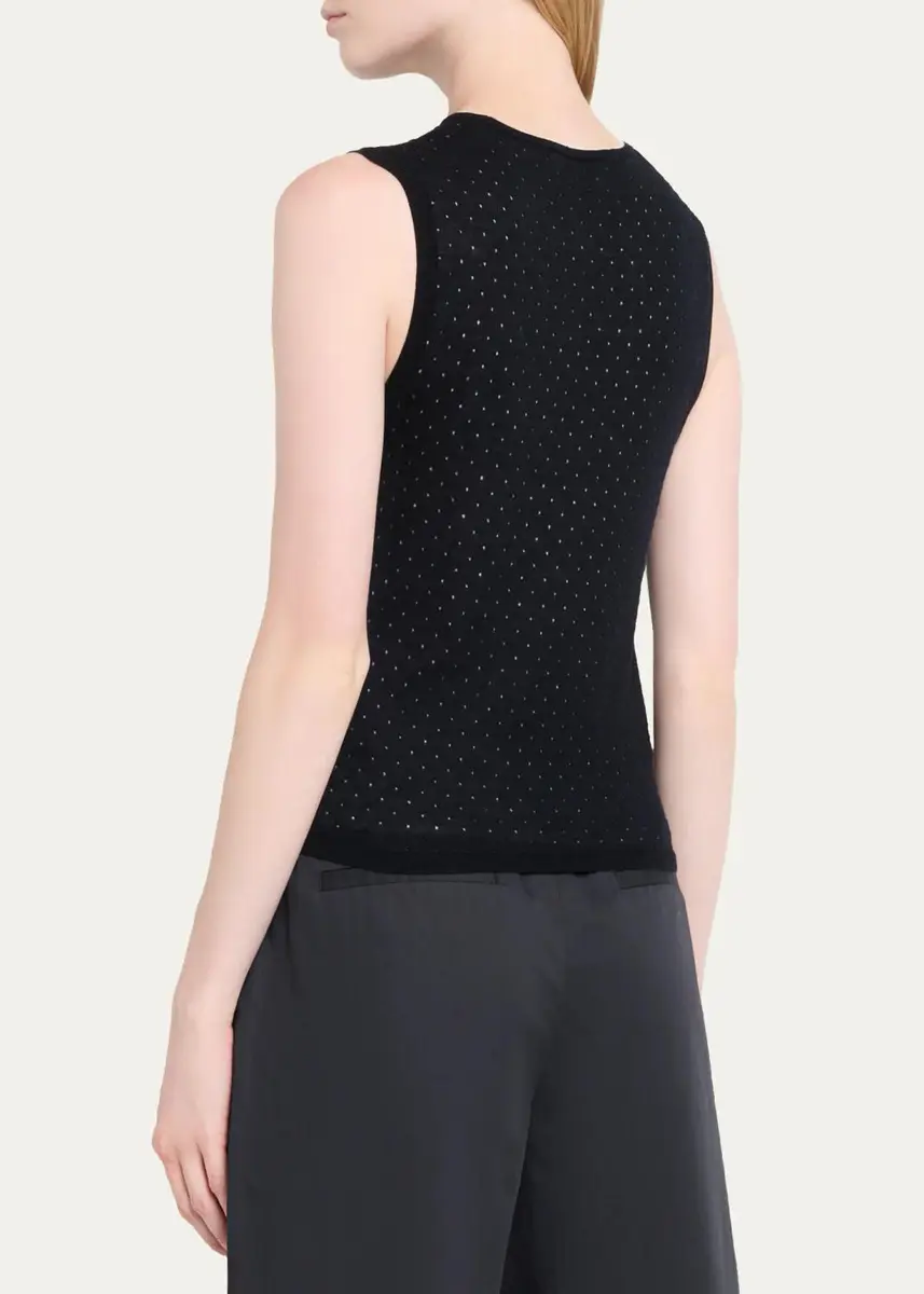Vince Dotted Wool-Blend Shell Top | Thumbnail 3 Vince Dotted Wool-Blend Shell Top | Thumbnail 3