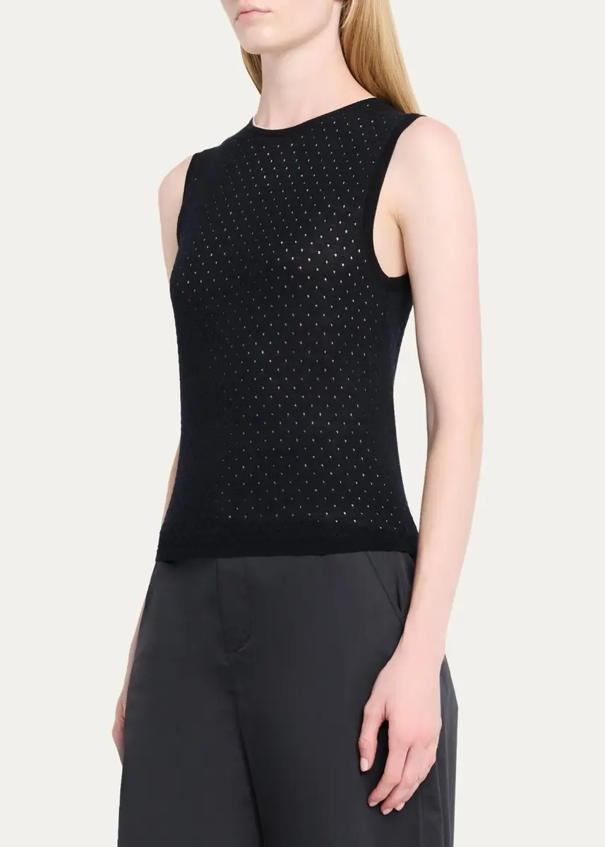Vince Dotted Wool-Blend Shell Top | Thumbnail 4 Vince Dotted Wool-Blend Shell Top | Thumbnail 4