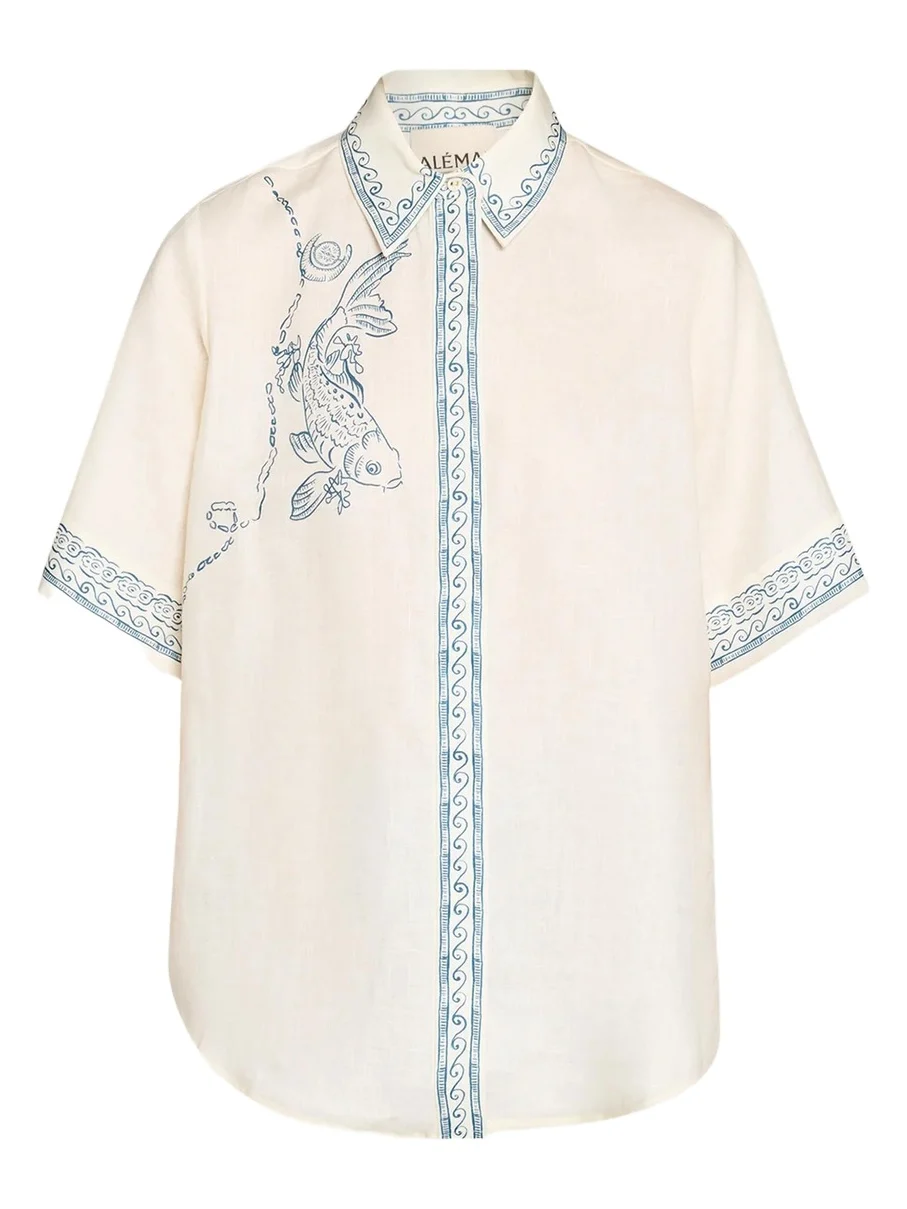 Lucky Short-Sleeve Linen Shirt
