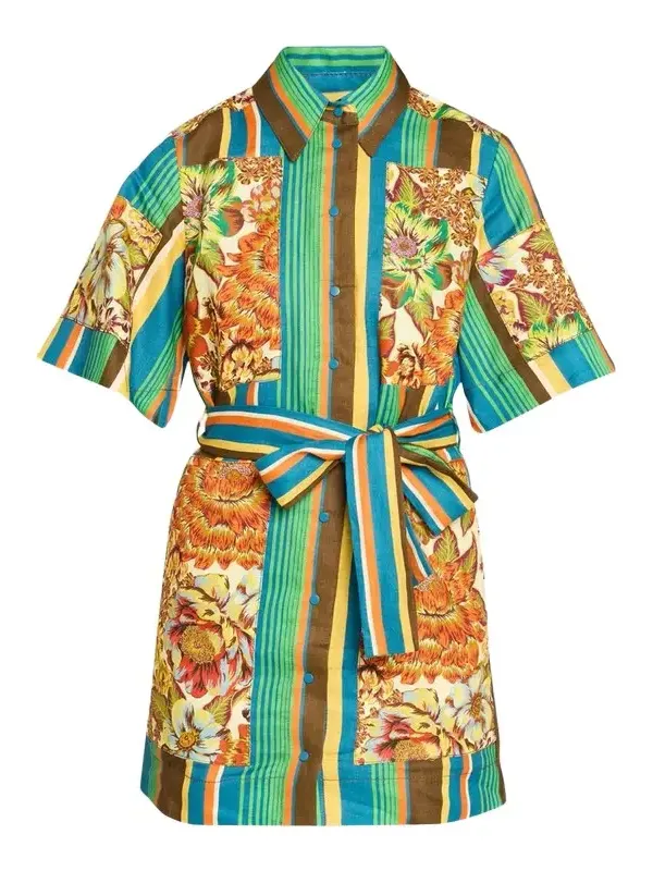 Charlie Belted Linen Mini Dress