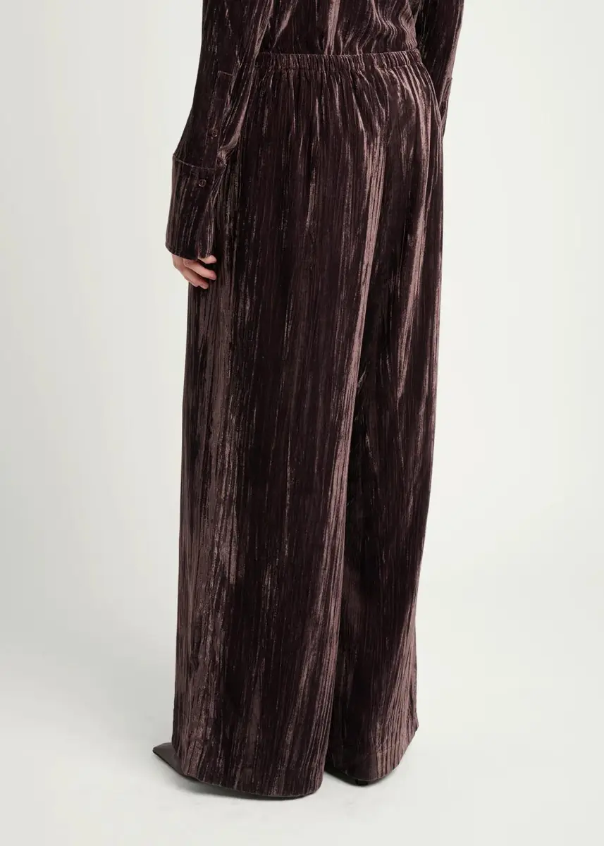Proenza Schouler White Label Meadow Crushed-Velvet Straight-Leg Pants | Thumbnail 3 Proenza Schouler White Label Meadow Crushed-Velvet Straight-Leg Pants | Thumbnail 3