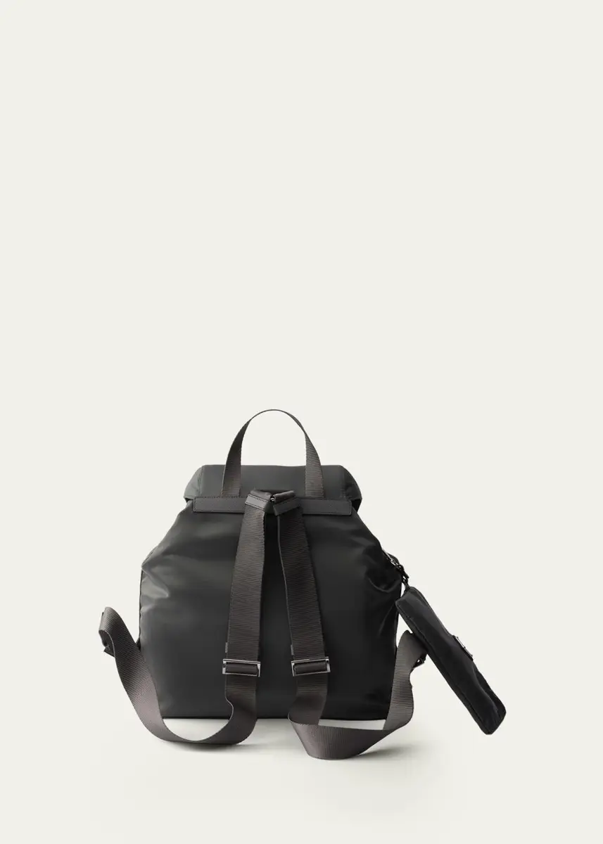 Prada Vela Leather-Trim Re-Nylon Backpack | Thumbnail 3 Prada Vela Leather-Trim Re-Nylon Backpack | Thumbnail 3