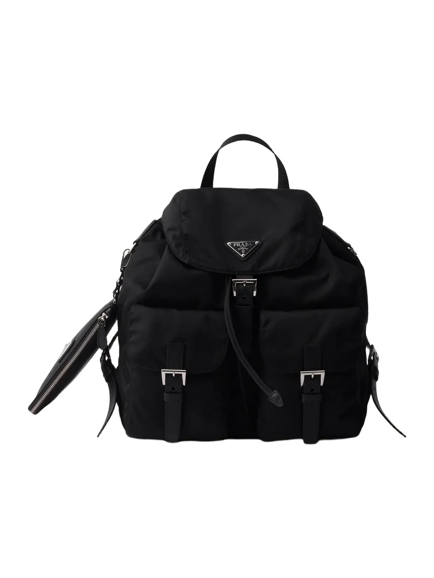 Prada Vela Leather-Trim Re-Nylon Backpack