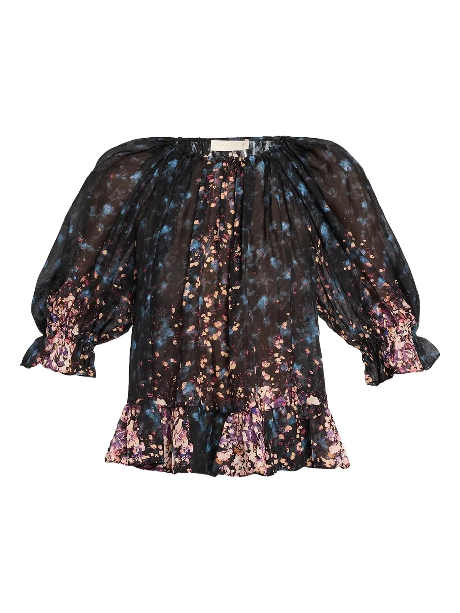 Ulla Johnson Elise Short-Sleeve Silk Blouse