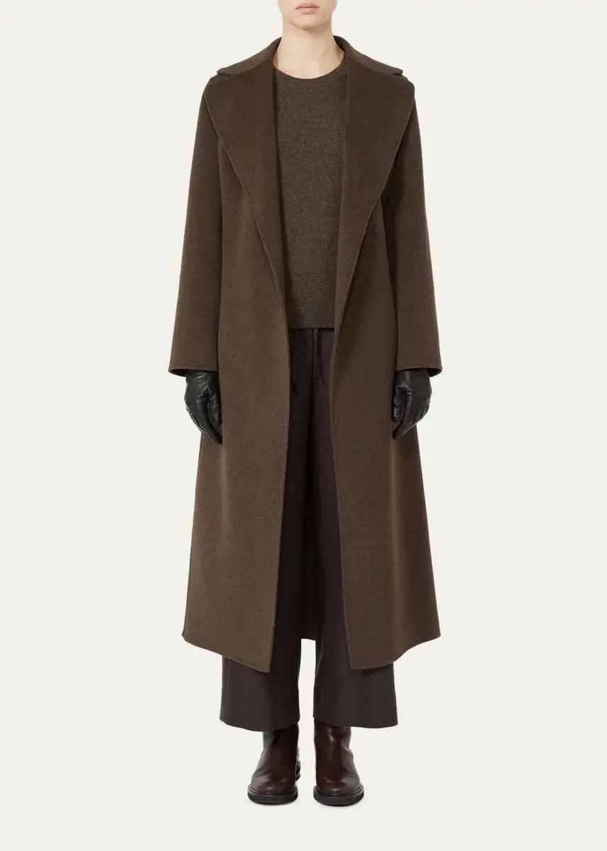 Max Mara Brushed Wool Belted Wrap Coat | Thumbnail 4