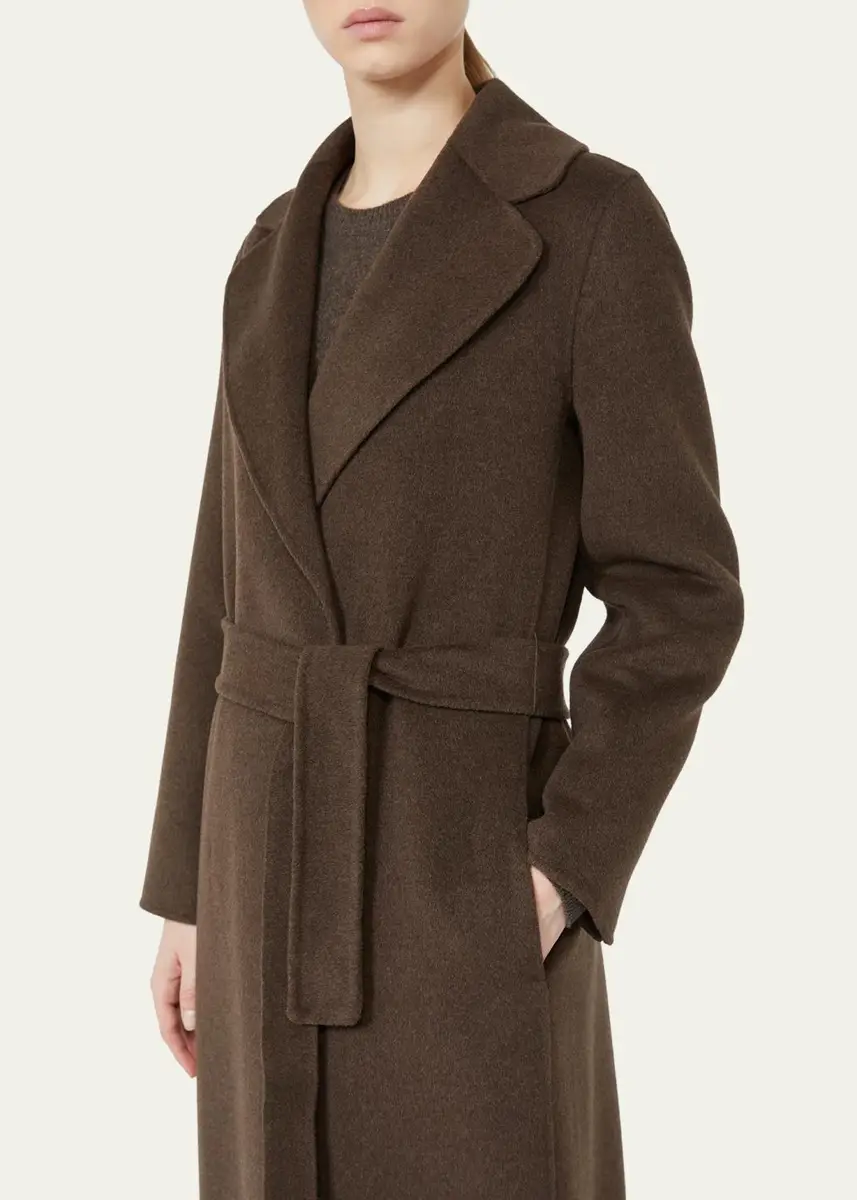 Max Mara Brushed Wool Belted Wrap Coat | Thumbnail 5