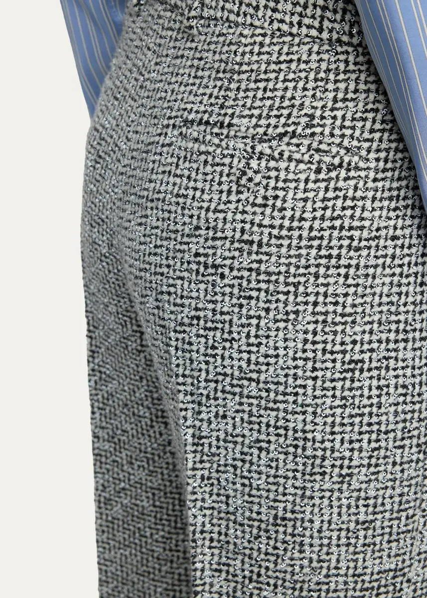Tom Ford Sequined Broken Chevron Tweed Wide-Leg Tailored Pants | Thumbnail 5 Tom Ford Sequined Broken Chevron Tweed Wide-Leg Tailored Pants | Thumbnail 5