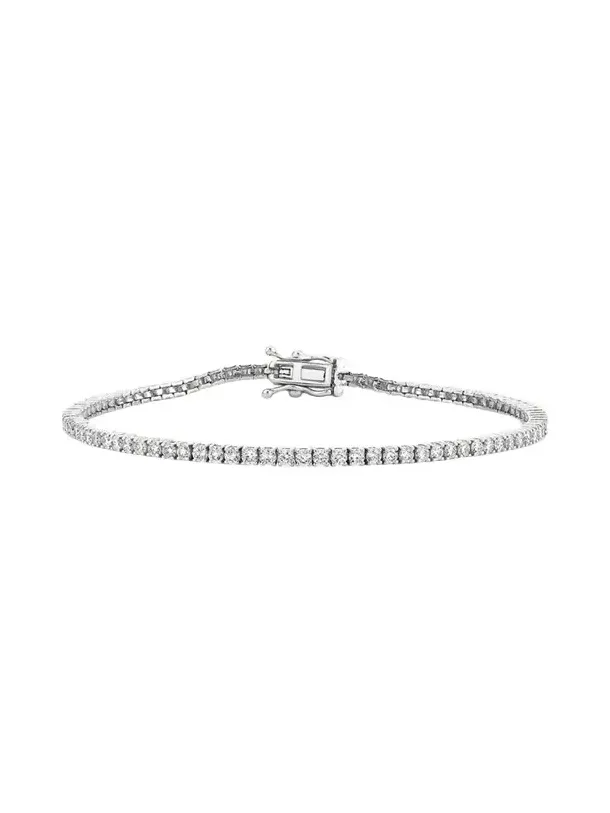 14K White Gold Diamond Tennis Bracelet, 6.75"L 14K White Gold Diamond Tennis Bracelet, 6.75"L
