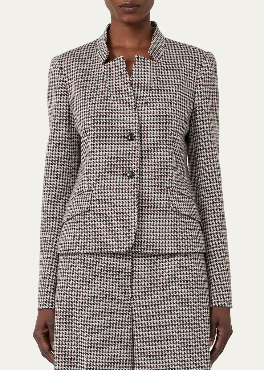 Max Mara Houndstooth Wool Single-Breasted Jacket | Thumbnail 4 Max Mara Houndstooth Wool Single-Breasted Jacket | Thumbnail 4