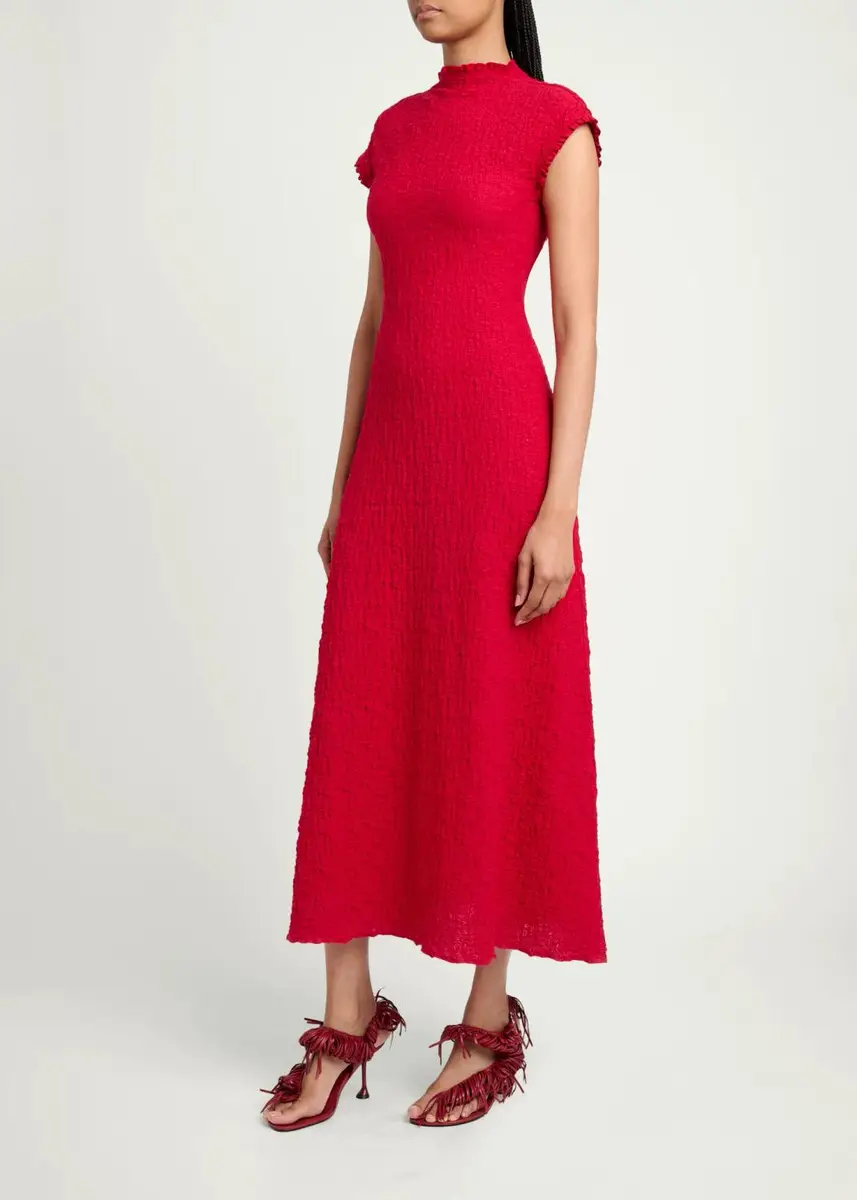 Proenza Schouler White Label Cleo Stretch Jersey Jacquard A-Line Midi Dress | Thumbnail 4