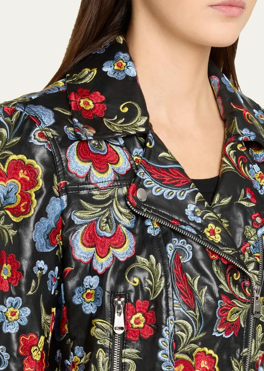 Cinq à Sept Genevive Floral-Embroidered Biker Jacket | Thumbnail 5 Cinq à Sept Genevive Floral-Embroidered Biker Jacket | Thumbnail 5