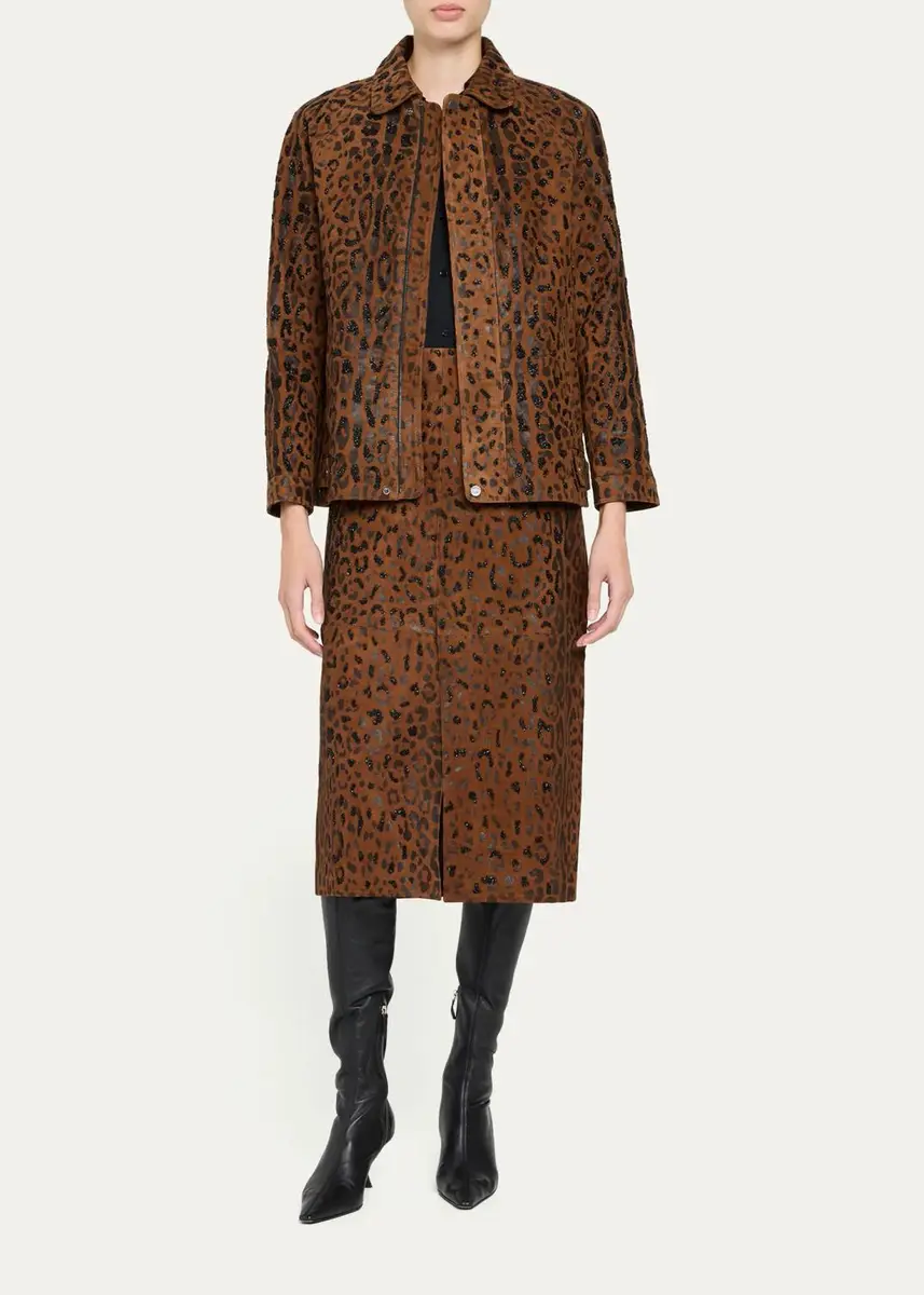 Kobi Halperin Lana Beaded Animal-Print Suede Jacket | Thumbnail 2