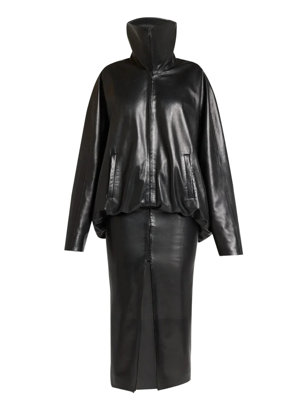 Balenciaga High Collar Blouson Skirted Jacket