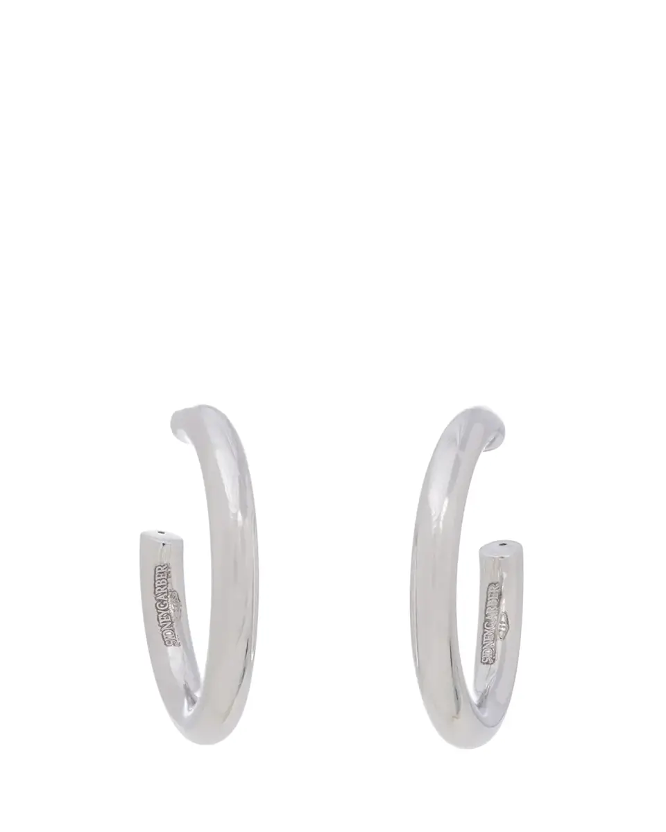 SIDNEY GARBER 18K White Gold Mallory Hoop Earrings, Medium | Thumbnail 2 SIDNEY GARBER 18K White Gold Mallory Hoop Earrings, Medium | Thumbnail 2