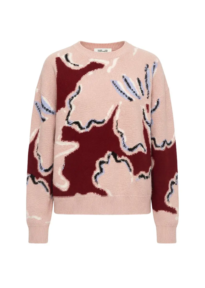 Diane von Furstenberg Mirella Floral Intarsia Wool-Cashmere Sweater | Thumbnail 3