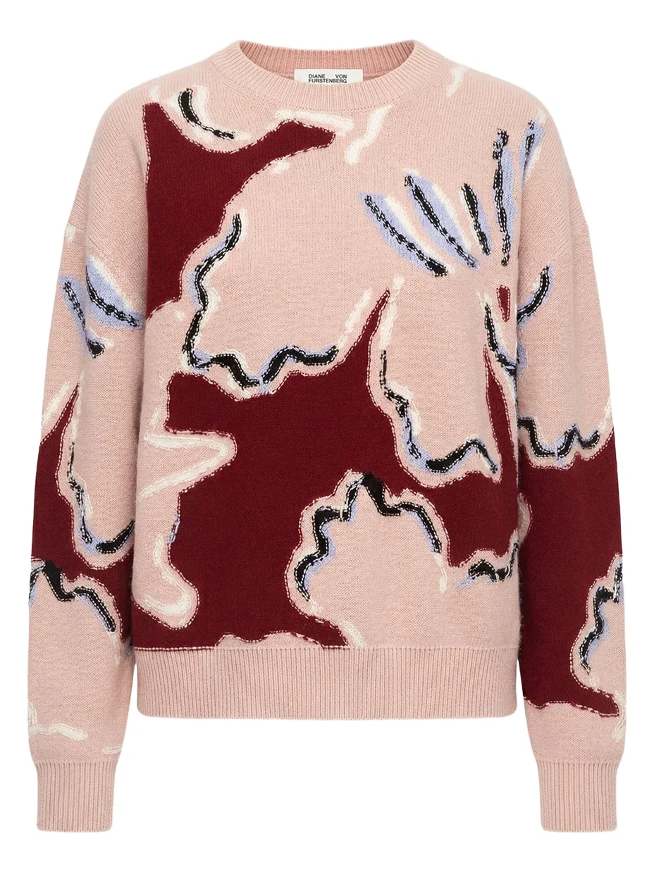 Mirella Floral Intarsia Wool-Cashmere Sweater Mirella Floral Intarsia Wool-Cashmere Sweater