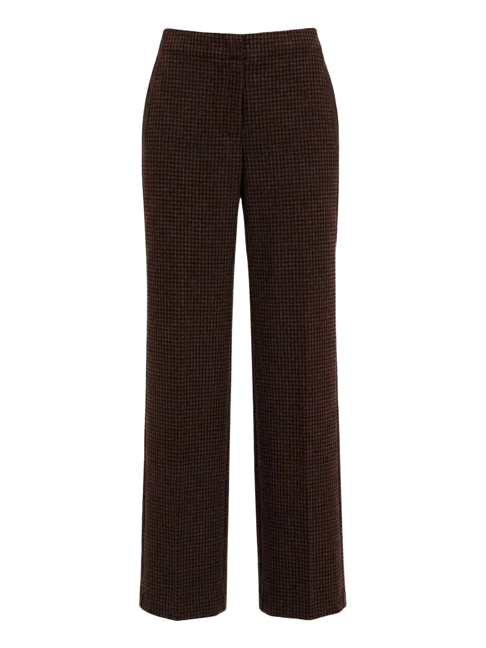 Diane von Furstenberg Alexander Flare-Leg Houndstooth Pants