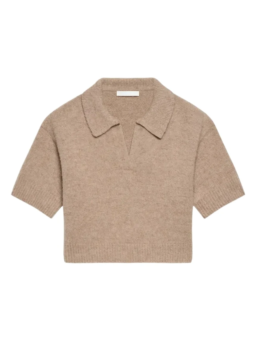 Cropped Wool Polo