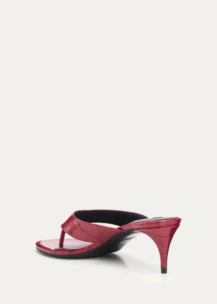 Alaïa 55mm Infradito Croc-Embossed Leather Thong Sandals | Thumbnail 2 Alaïa 55mm Infradito Croc-Embossed Leather Thong Sandals | Thumbnail 2