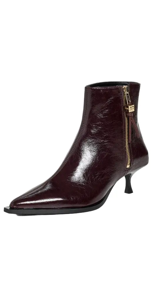 Ganni Ana Faux Leather Ankle Boots