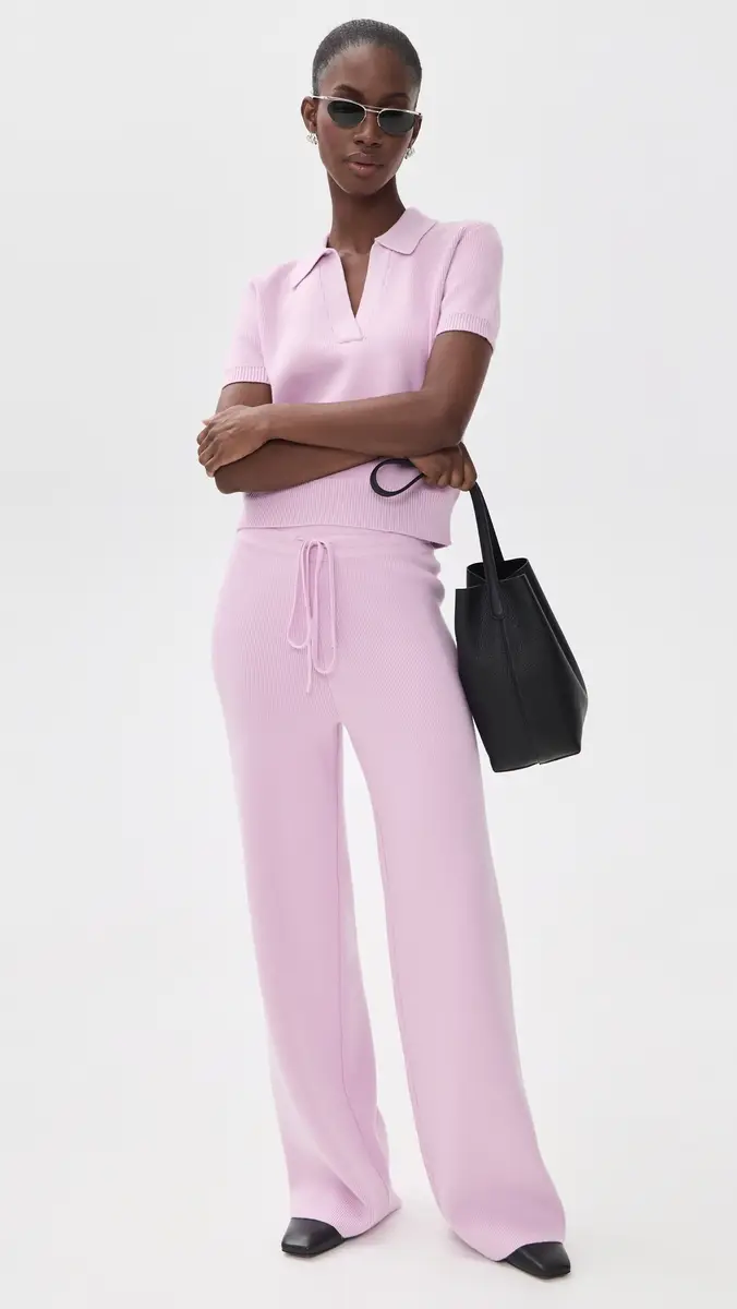 English Factory Ribbed Knit Drawstring Wide Leg Pants | Thumbnail 5 English Factory Ribbed Knit Drawstring Wide Leg Pants | Thumbnail 5