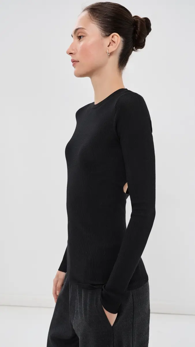 Tibi Feather Weight Ribbed Cutout Tee | Thumbnail 4 Tibi Feather Weight Ribbed Cutout Tee | Thumbnail 4