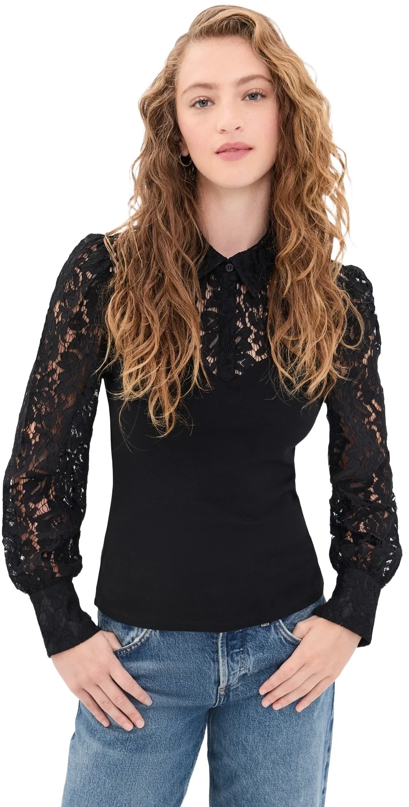 Franny Lace Combo Blouse