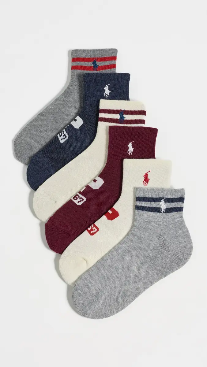 Polo Ralph Lauren Varsity P Logo Socks 6-Pack | Thumbnail 2