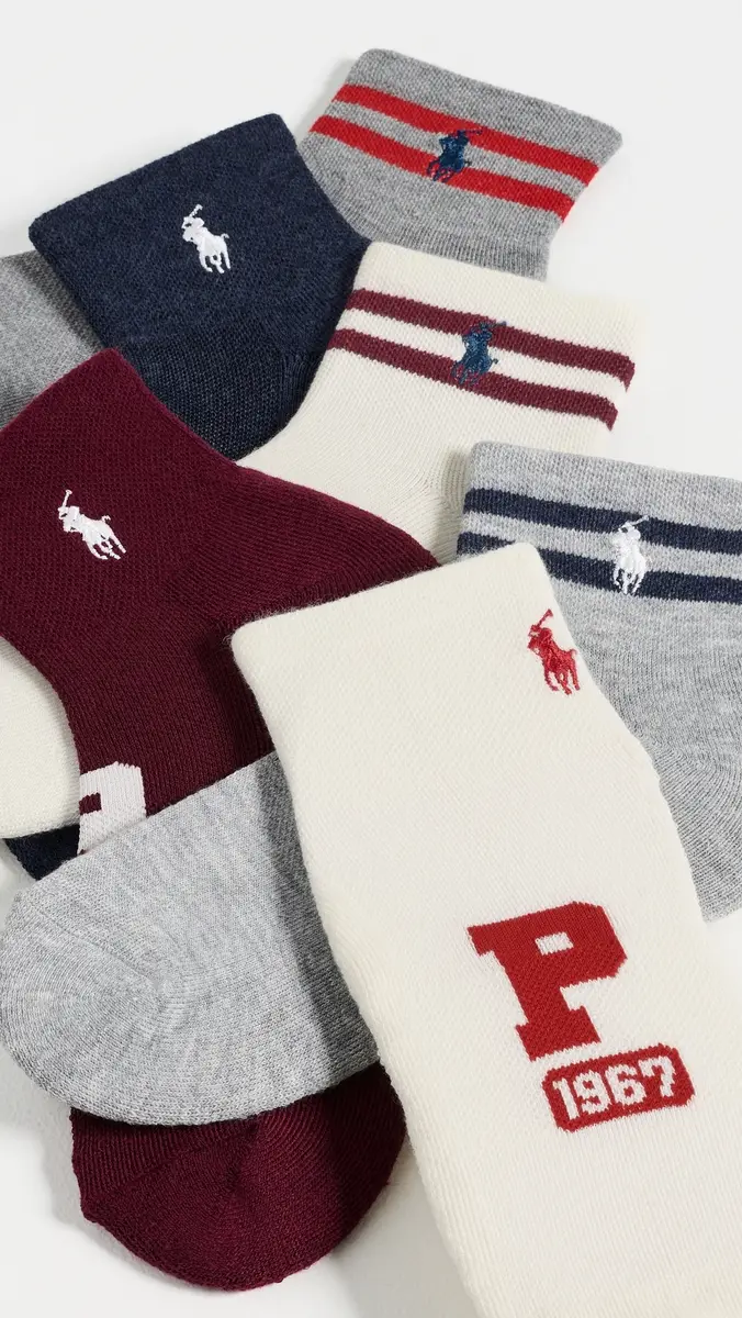 Polo Ralph Lauren Varsity P Logo Socks 6-Pack | Thumbnail 3