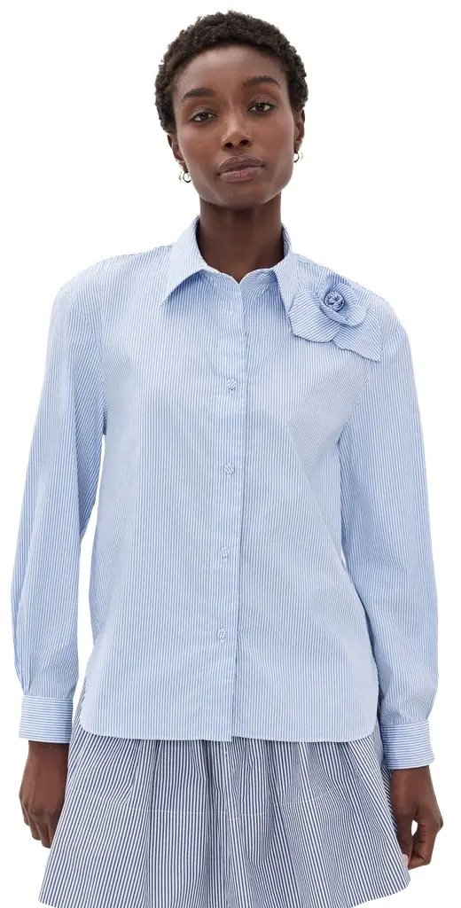 Aknvas Poplin Rose Button Down Shirt
