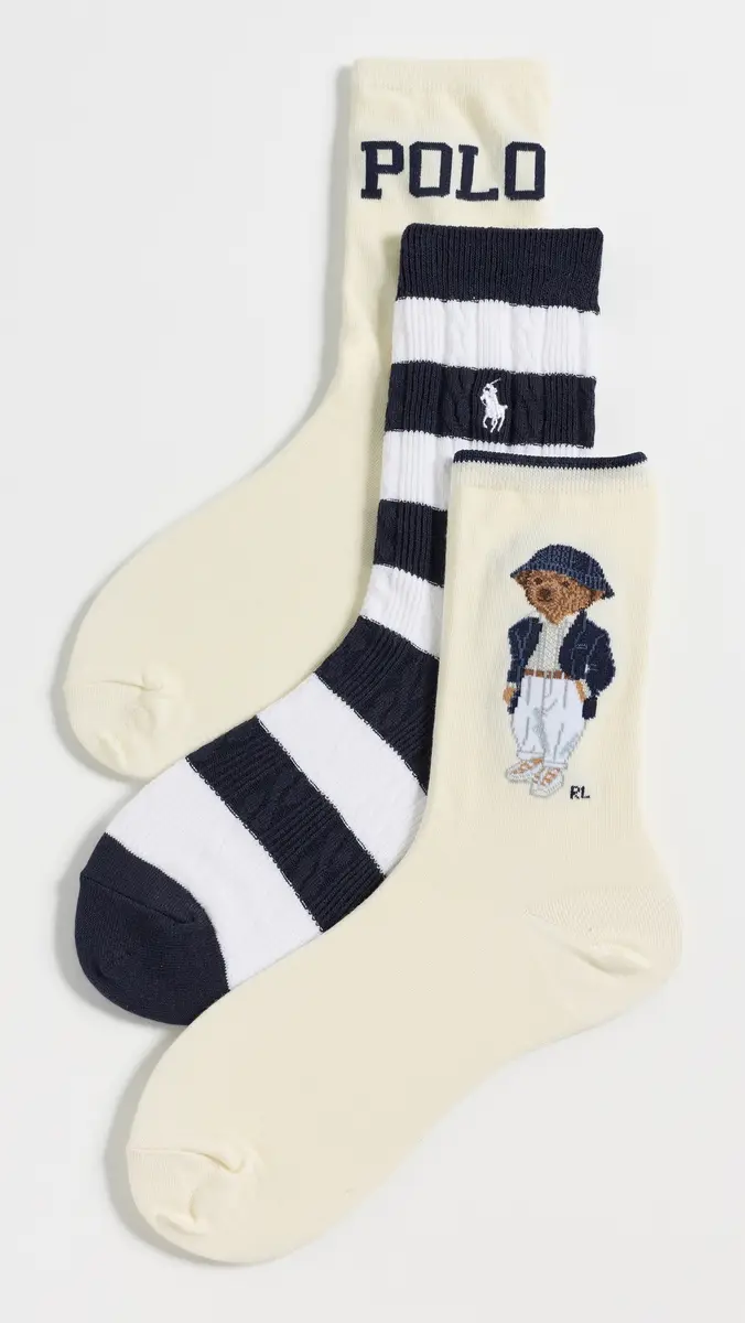 Polo Ralph Lauren Seasonal Bear Socks 3-Pack | Thumbnail 2 Polo Ralph Lauren Seasonal Bear Socks 3-Pack | Thumbnail 2