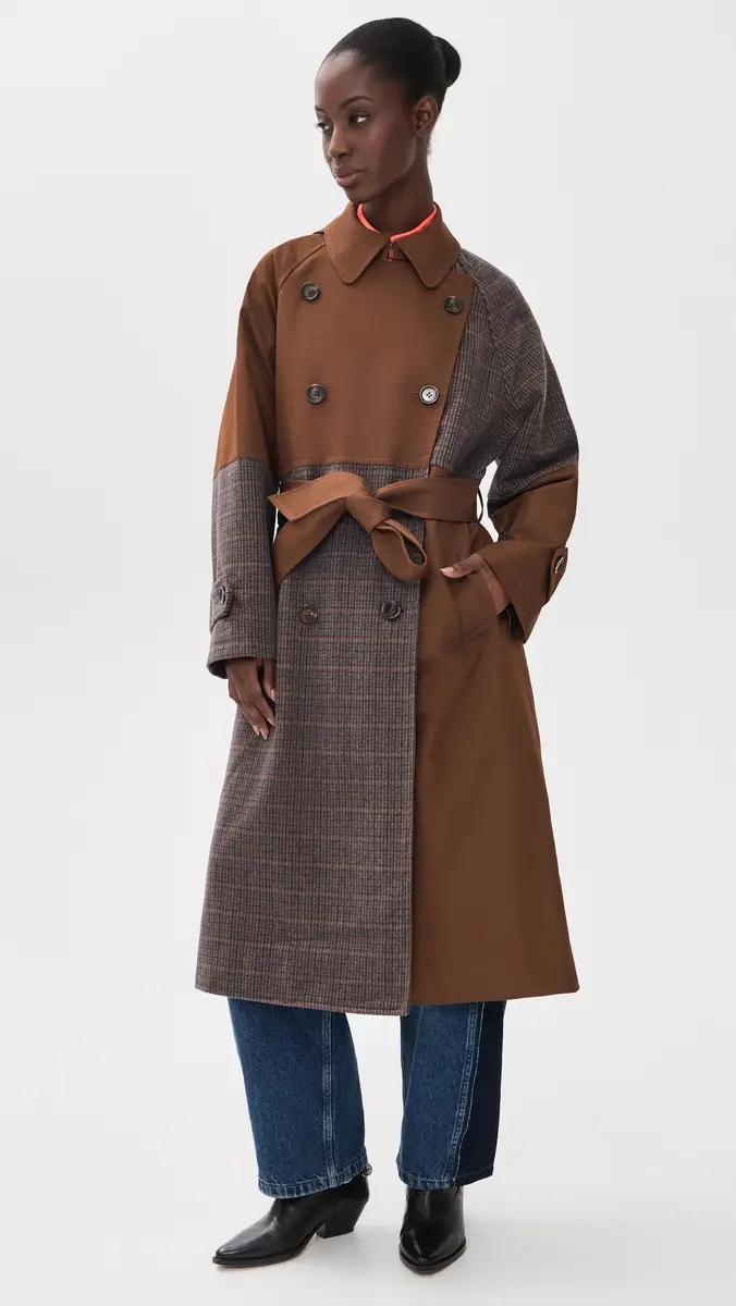 Essentiel Antwerp Kagu Patchwork Trench Coat | Thumbnail 3
