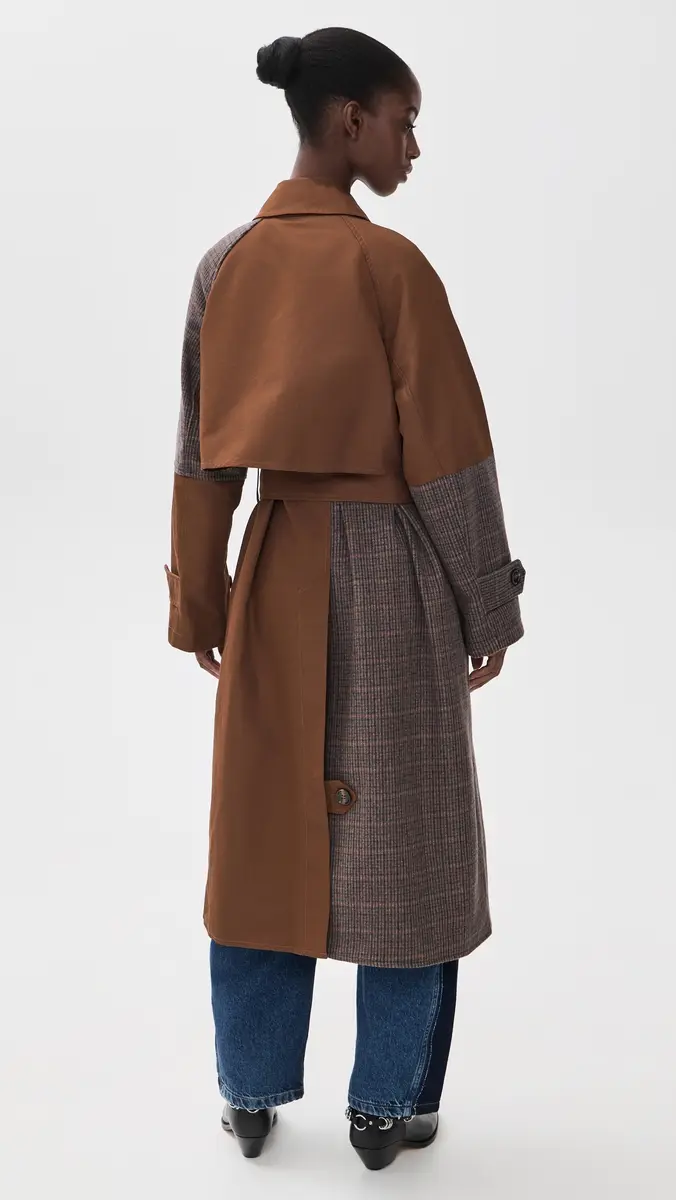 Essentiel Antwerp Kagu Patchwork Trench Coat | Thumbnail 4