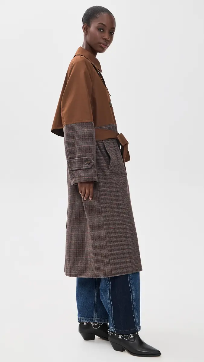 Essentiel Antwerp Kagu Patchwork Trench Coat | Thumbnail 5