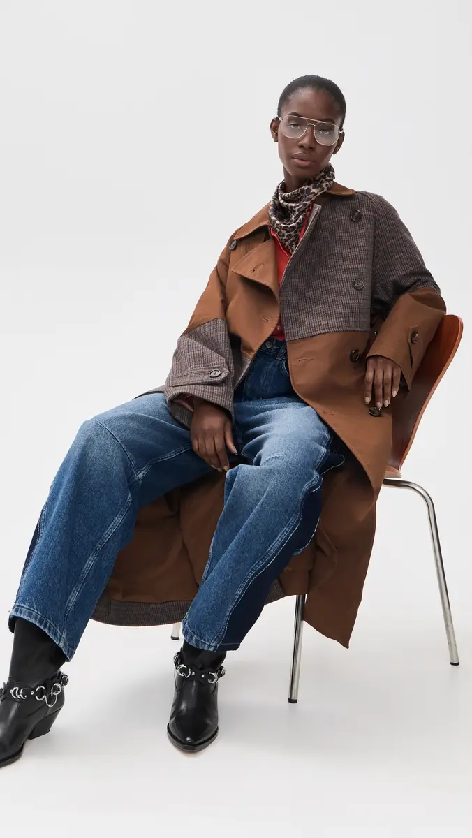 Essentiel Antwerp Kagu Patchwork Trench Coat | Thumbnail 6